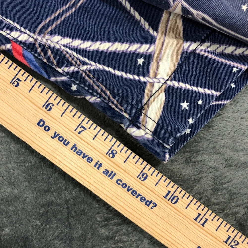 Polo Ralph‎ Lauren Shorts Mens 37 Navy Blue Nautical American Flag Relaxed Fit